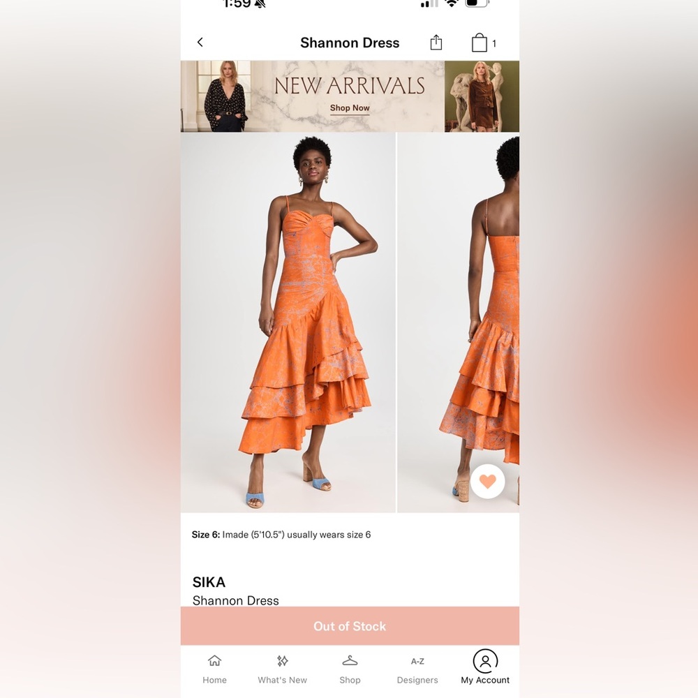 Sika Asymmetrical Dress in Orange and Blue